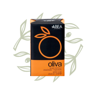 Біле оливкове мило OLIVA (апельсин) 125 г ABEA | CRETAMART