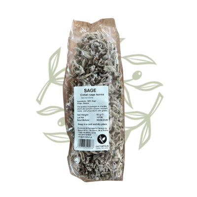Krétska šalvia (Salvia fruticosa) | DICTAMUS 50 g - CRETAMART | Grécky olivový obchod