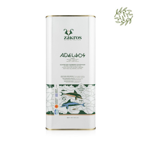 Adelfos Zakros Sitia P.D.O. – Cretan Extra Virgin Olive Oil 5 L (Gastro Pack)