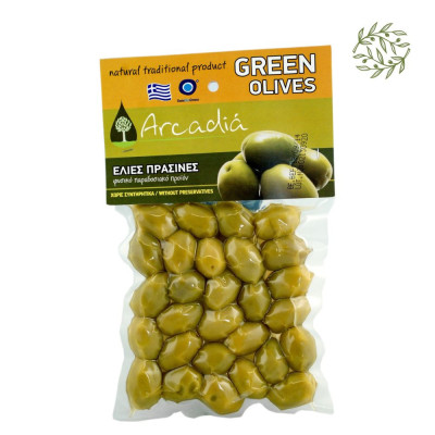 Zielone oliwki greckie – całe z pestką 200 g | CRETAmart