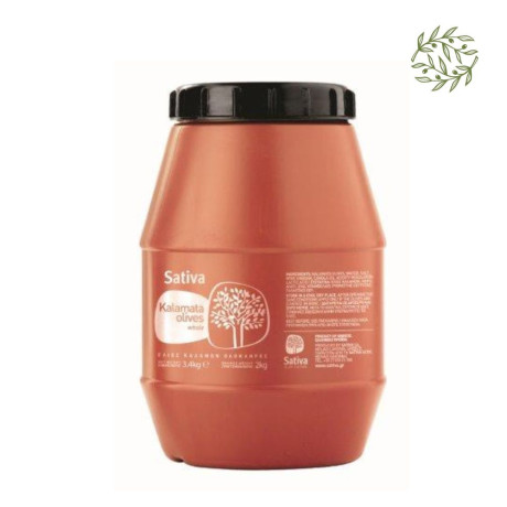 Greckie oliwki Kalamata SATIVA – całe z pestkami 2 kg | CRETAmart
