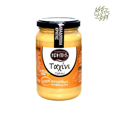 Kreteńskie Tahini o smaku pomarańczy 350 g – świeża pasta sezamowa | CRETAN HALVA