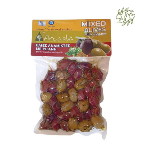 Greek Olives MIX (Kalamata & Green) – with Oregano 200 g