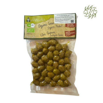 Organic Greek Green Olives 200 g | Whole with Pit – Arcadia